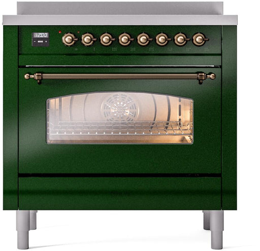 ILVE Nostalgie II 36 " Electric Range, Emerald Green, Bronze Trim UPI366NMPEGB ILVE