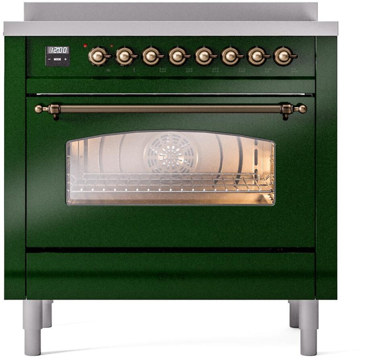 ILVE Nostalgie II 36 " Electric Range, Emerald Green, Bronze Trim UPI366NMPEGB ILVE