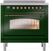 ILVE Nostalgie II 36 " Electric Range, Emerald Green, Bronze Trim UPI366NMPEGB ILVE