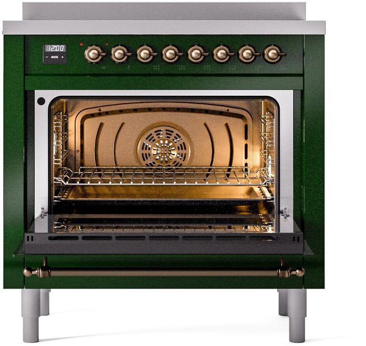 ILVE Nostalgie II 36 " Electric Range, Emerald Green, Bronze Trim UPI366NMPEGB ILVE