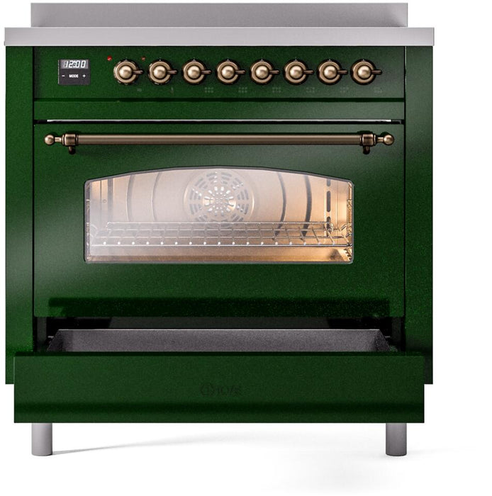 ILVE Nostalgie II 36 " Electric Range, Emerald Green, Bronze Trim UPI366NMPEGB ILVE