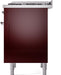 ILVE Nostalgie II 36" Dual Fuel Liquid Propane Range, Burgundy, Chrome Trim UP36FNMPBUCLP ILVE