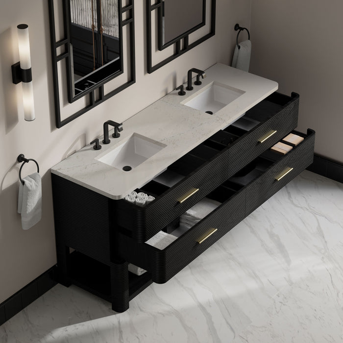 James Martin Lucian 72" Double Bathroom Vanity, Carbon Oak