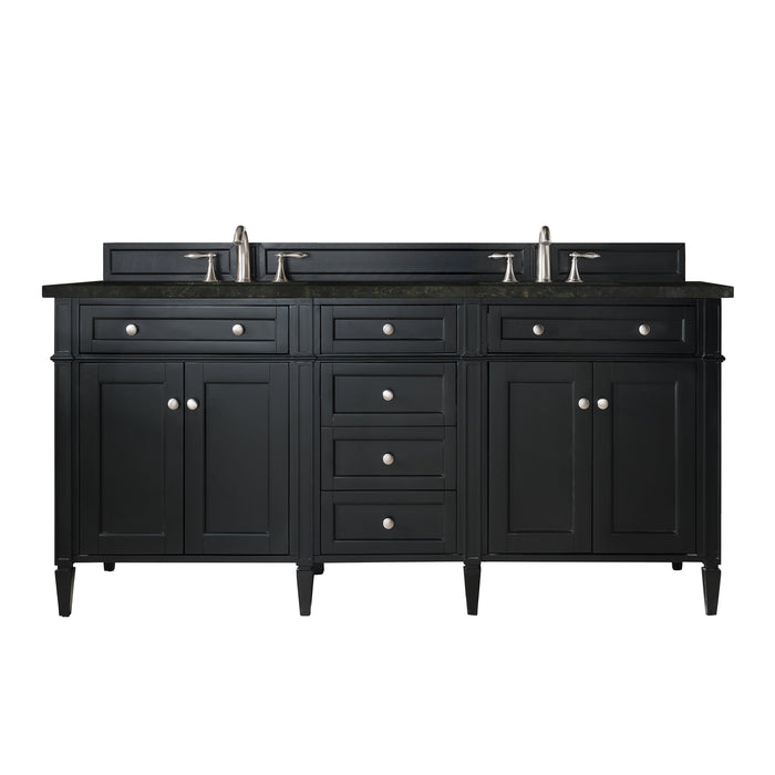 James Martin Brittany 72" Double Bathroom Vanity, Black Onyx