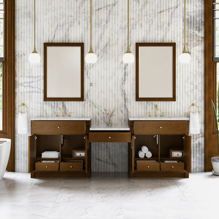James Martin Bellshire 96" Double Bathroom Vanity, Honey Oak