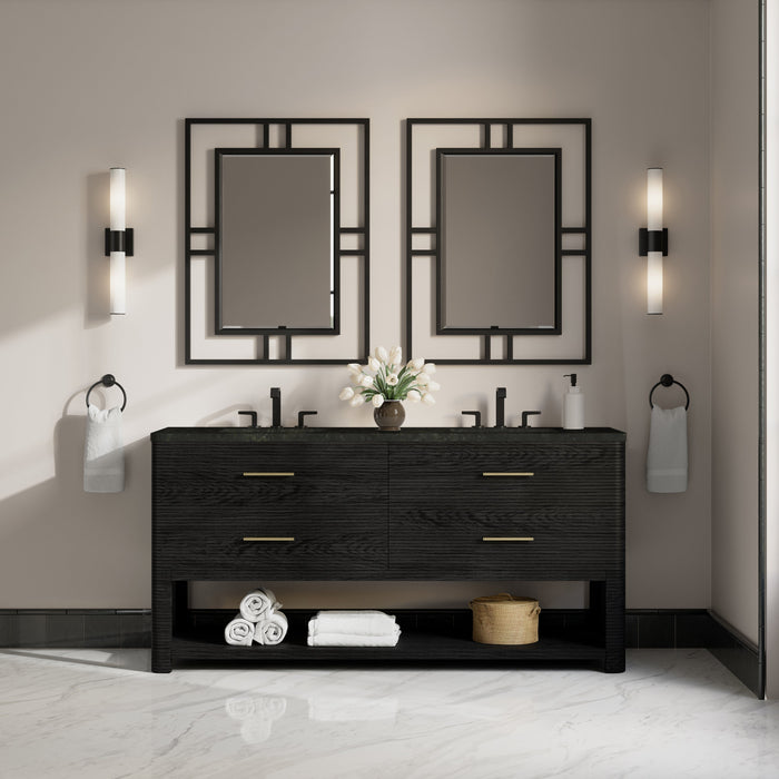 James Martin Lucian 72" Double Bathroom Vanity, Carbon Oak
