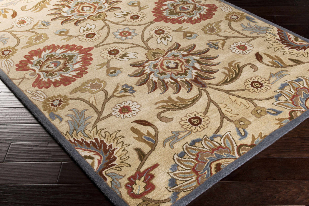 Caesar 1116 Hand Tufted Beige & Rust Wool Rug