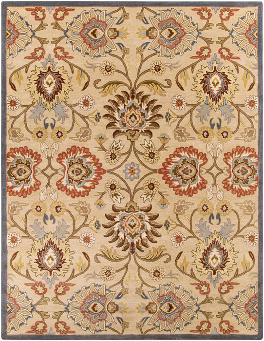 Caesar 1116 Hand Tufted Beige & Rust Wool Rug