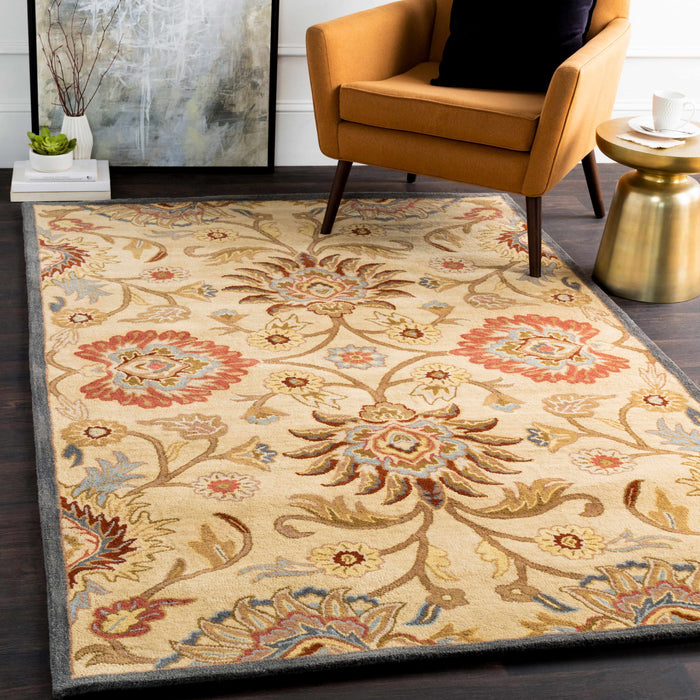 Caesar 1116 Hand Tufted Beige & Rust Wool Rug
