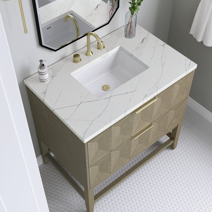 James Martin Emmeline 36" Single Bathroom Vanity, Pebble Oak