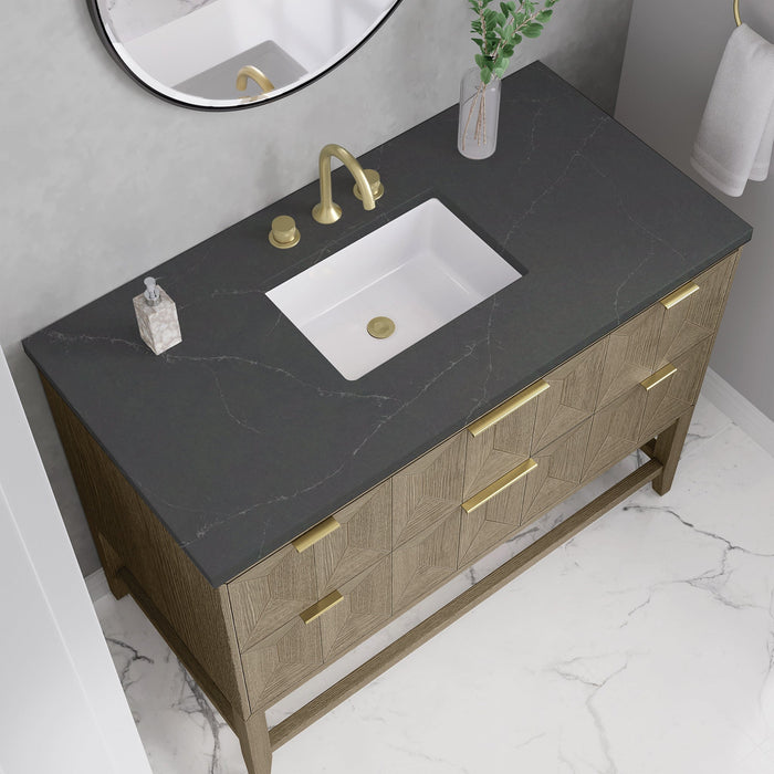 James Martin Emmeline 48" Single Bathroom Vanity, Pebble Oak