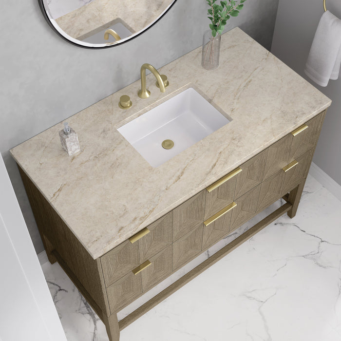 James Martin Emmeline 48" Single Bathroom Vanity, Pebble Oak