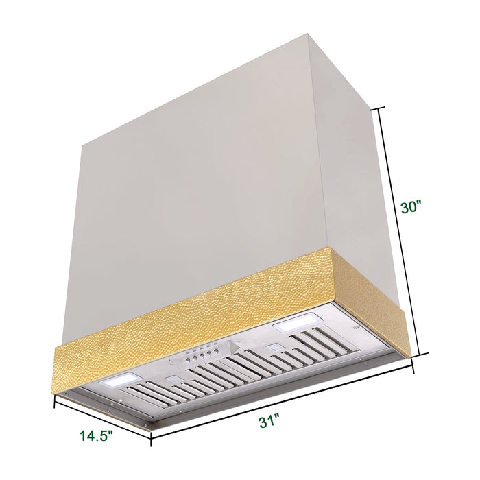 Akicon 30" Stainless Steel Wall Mount Range Hood with 600 CFM Vent Hood — AK-HS30HD-BSG-48