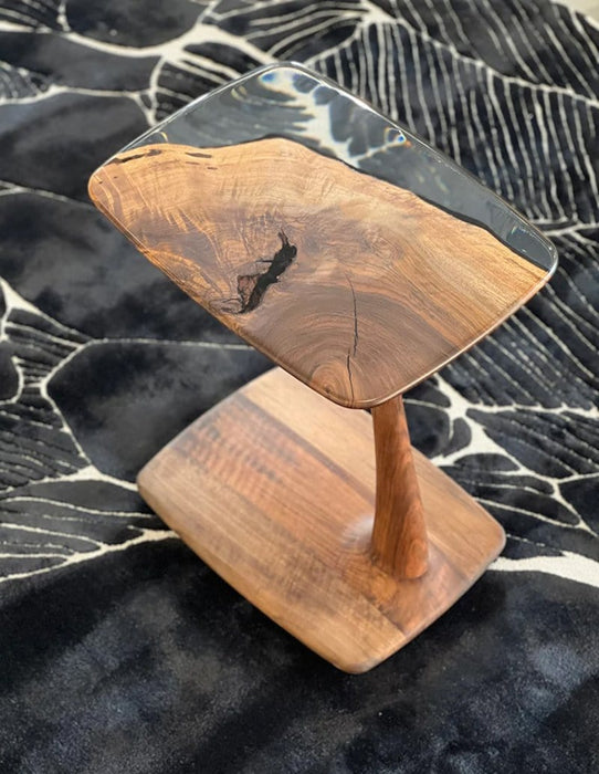C-Shaped Luxury Resin End / Side Table - Unique Gift Idea