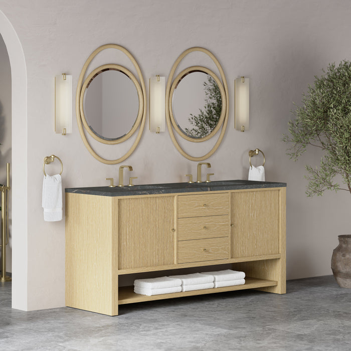 James Martin Marigot 72" Double Bathroom Vanity, Sunwashed Oak