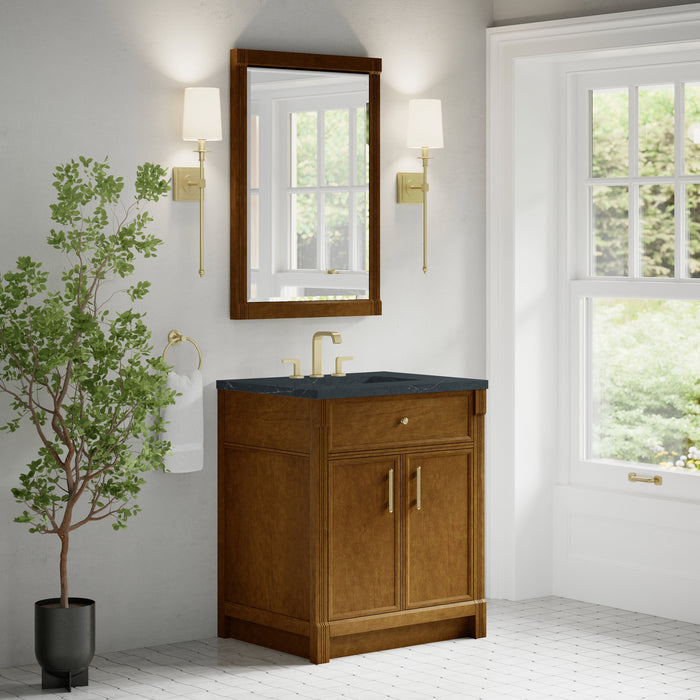 James Martin Bellshire 30" Single Bathroom Vanity, Honey Oak
