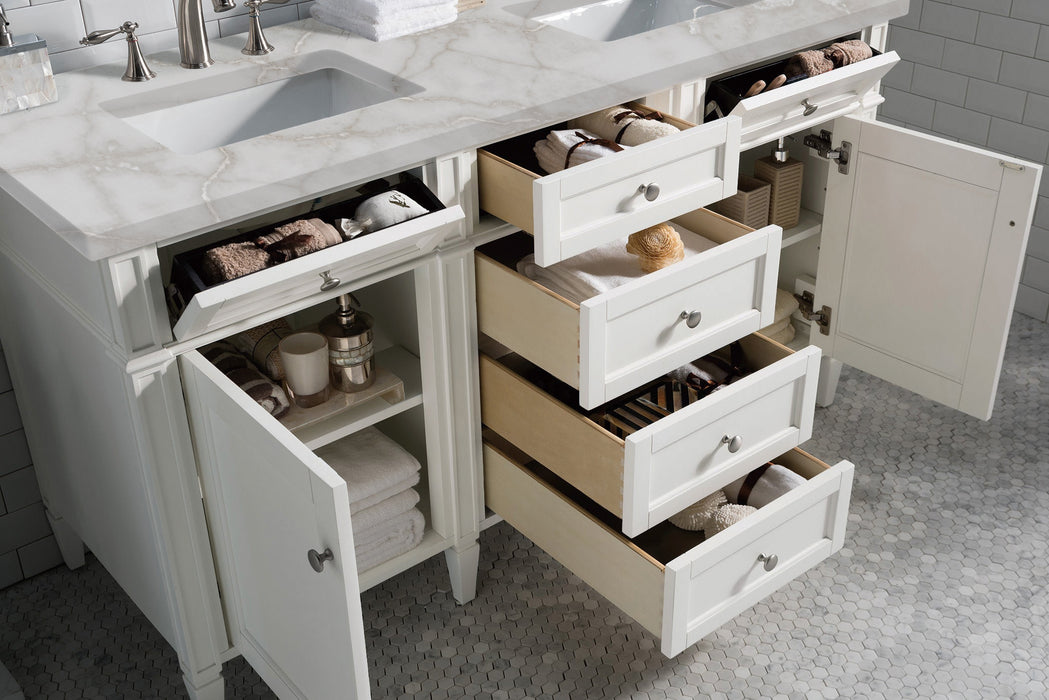 James Martin Brittany 60" Double Bathroom Vanity, Bright White