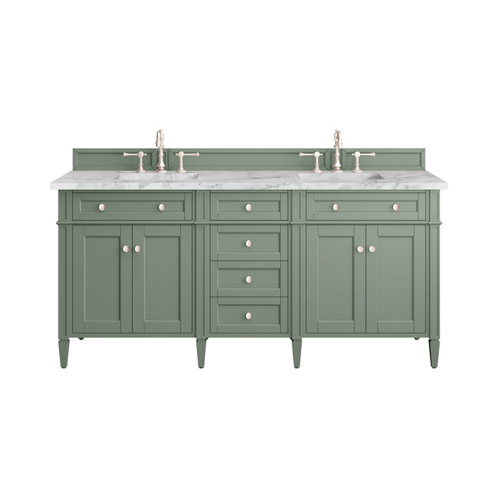 James Martin Brittany 72" Double Bathroom Vanity, Smokey Celadon