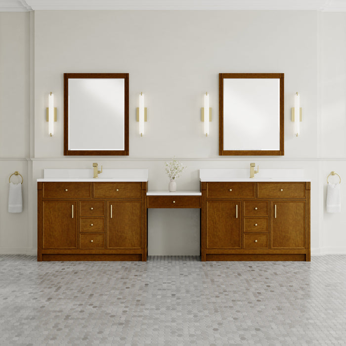 James Martin Bellshire 120" Single Bathroom Vanity, Honey Oak