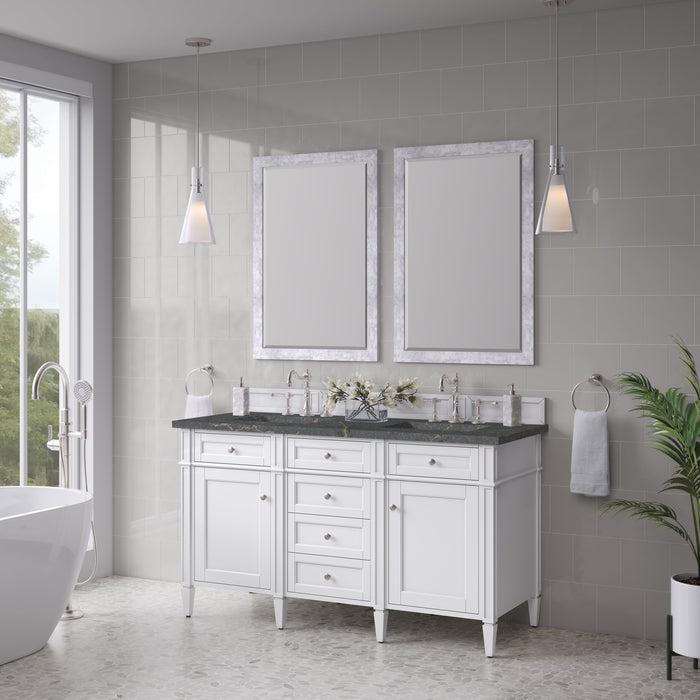 James Martin Brittany 60" Double Bathroom Vanity, Bright White