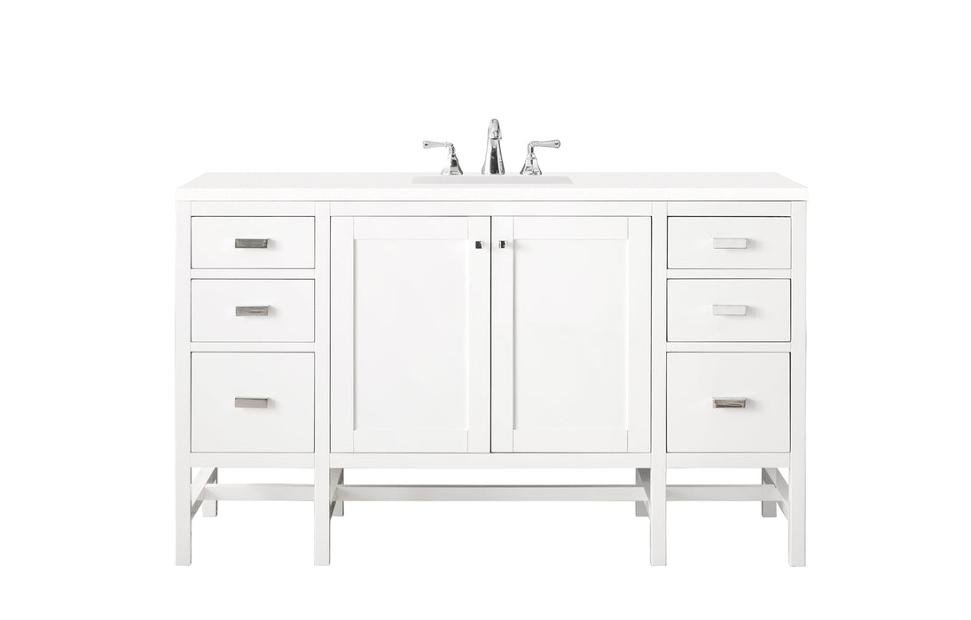 James Martin Addison 60" Single Bathroom Vanity, Glossy White