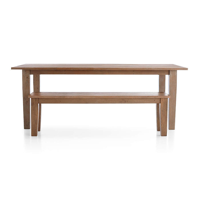 Exclusive Basque 82" - 118" Weathered Light Brown Solid Wood Extendable Dining Table 134044 - Farmhouse Kitchen and Bath