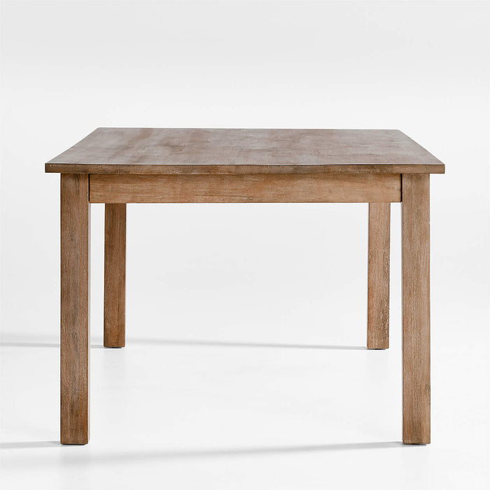 Exclusive Basque 82" - 118" Weathered Light Brown Solid Wood Extendable Dining Table 134044 - Farmhouse Kitchen and Bath