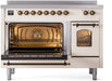 ILVE Nostalgie II 48 " Electric Range, Antique White, Bronze Trim UPI486NMPAWB ILVE