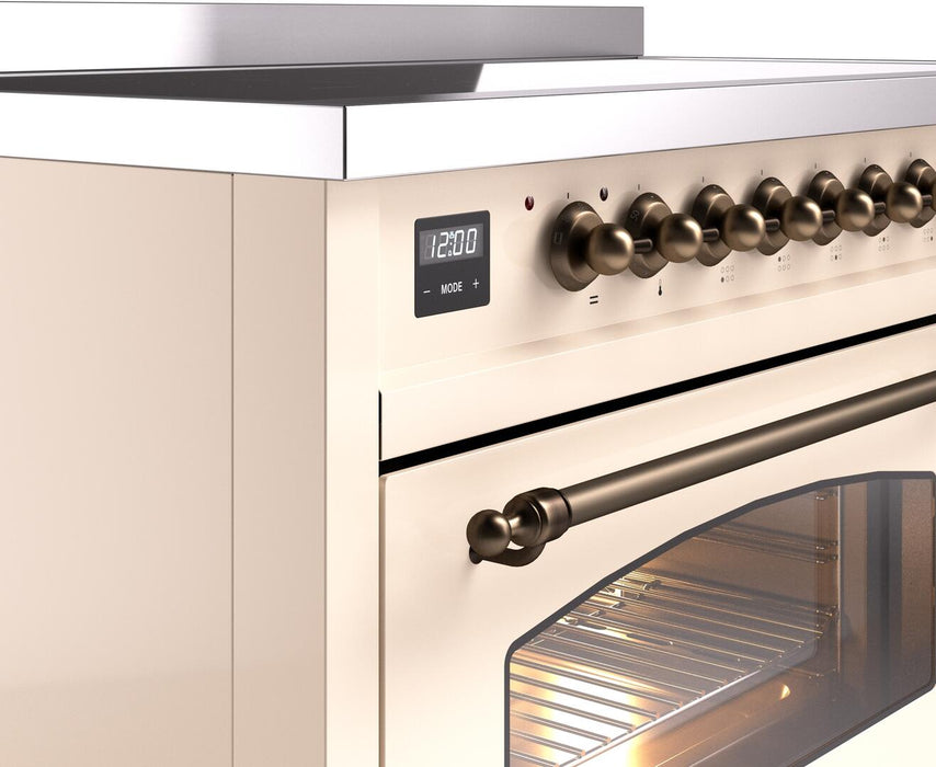 ILVE Nostalgie II 48 " Electric Range, Antique White, Bronze Trim UPI486NMPAWB ILVE