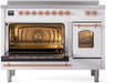 ILVE Nostalgie II 48" Electric Range, White, Copper Trim UPI486NMPWHP ILVE