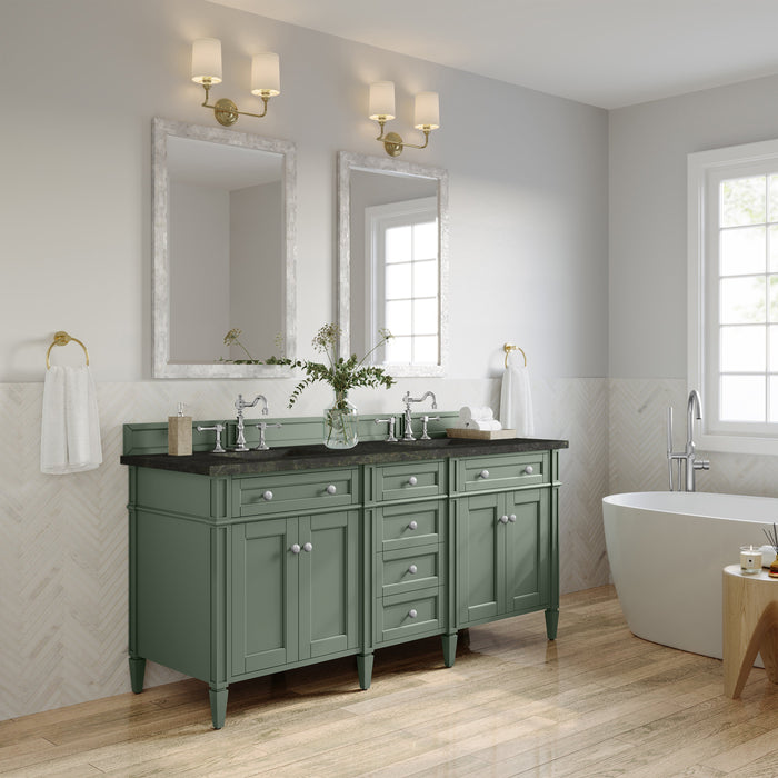 James Martin Brittany 72" Double Bathroom Vanity, Smokey Celadon
