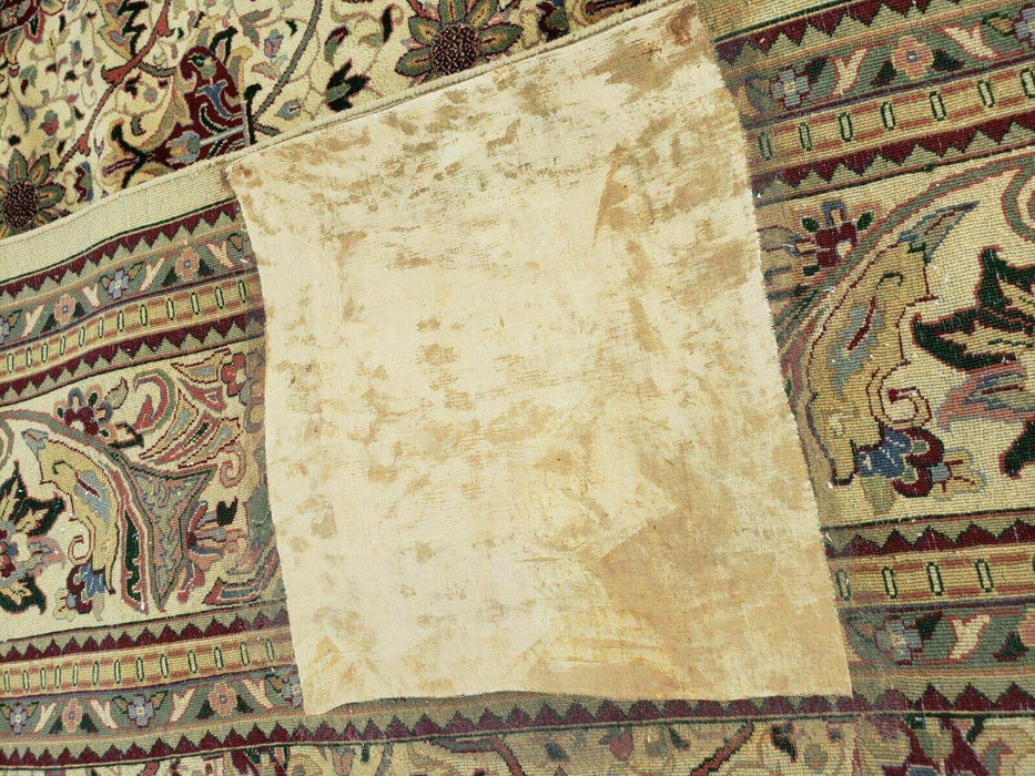 12' X 18' One-of-a-Kind Indian Agra Hand-Knotted Wool Rug Handmade Organic Dyes