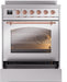 ILVE Nostalgie II 30" Electric Range, Stainless Steel, Copper Trim UPI304NMPSSP ILVE