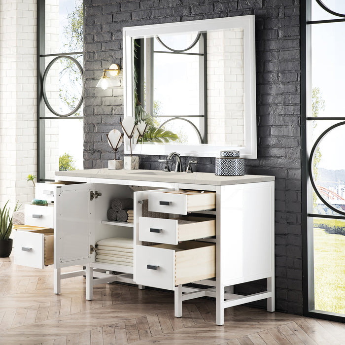 James Martin Addison 60" Single Bathroom Vanity, Glossy White