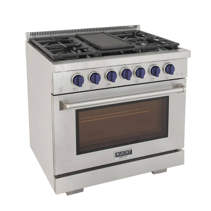 KUCHT 36 Inch Liquid Propane, All Gas Freestanding Range in Stainless Steel KFX360/LP-B Kucht