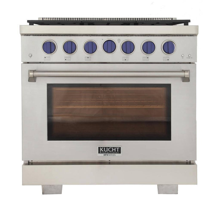 KUCHT 36 Inch Liquid Propane, All Gas Freestanding Range in Stainless Steel KFX360/LP-B Kucht