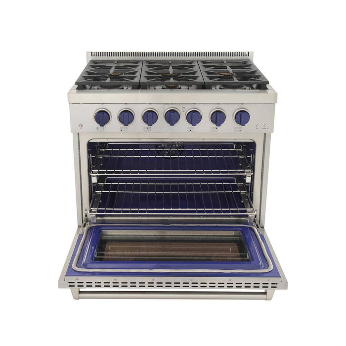 KUCHT 36 Inch Liquid Propane, All Gas Freestanding Range in Stainless Steel KFX360/LP-B Kucht