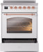 ILVE Nostalgie II 30" Electric Range, White, Copper Trim UPI304NMPWHP ILVE