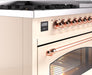 ILVE Nostalgie II 48" Dual Fuel Liquid Propane Range, Antique White, Copper Trim UP48FNMPAWPLP ILVE