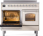 ILVE Nostalgie II 40" Electric Range, Antique White, Chrome Trim UPDI406NMPAWC ILVE