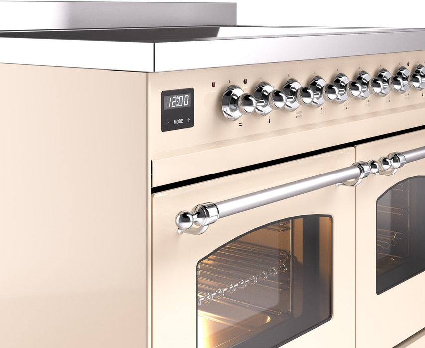 ILVE Nostalgie II 40" Electric Range, Antique White, Chrome Trim UPDI406NMPAWC ILVE