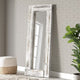 Farmhouse 24x58 Whitewash Leaner Floor Mirror Full Length, Large Rustic Wall Mirror Free Standing, Leaning Hanging Wood Mirror Full Size, Farmhouse Decor Long Mirror Bedroom Living Room, White