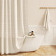 Farmhouse Boho Farmhouse Shower Curtain - Linen Rustic Heavy Duty Fabric Shower Curtain Set with Tassel, Water Repellent, Modern Bohemian French Country Thick Bathroom Shower Curtains - Cream/Beige, 72x72
