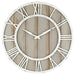 Farmhouse Metal & Solid Wood Noiseless Wall Clock (Coastal Grey, 36 - inch) - Farmhouse Kitchen and Bath