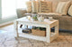 Farmhouse White Farmhouse Coffee Table with Shelf