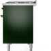 ILVE Nostalgie II 48" Dual Fuel Liquid Propane Range, Emerald Green, Brass Trim ILVE UP48FNMPEGGLP ILVE