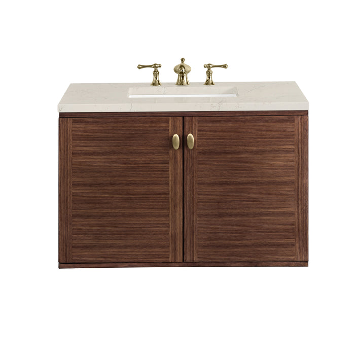 James Martin Amberly 36" Dual Mount Single Bathroom Vanity, Mid-Century Walnut