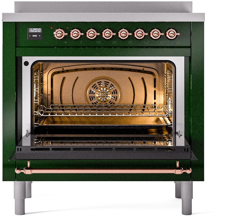 ILVE Nostalgie II 36 " Electric Range, Emerald Green, Copper Trim UPI366NMPEGP ILVE