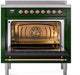 ILVE Nostalgie II 36 " Electric Range, Emerald Green, Copper Trim UPI366NMPEGP ILVE