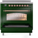 ILVE Nostalgie II 36 " Electric Range, Emerald Green, Copper Trim UPI366NMPEGP ILVE